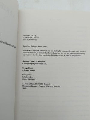 A Friend Indeed: Louisa Clifton Of Australind WA by George Russo, Signed by George Russo
