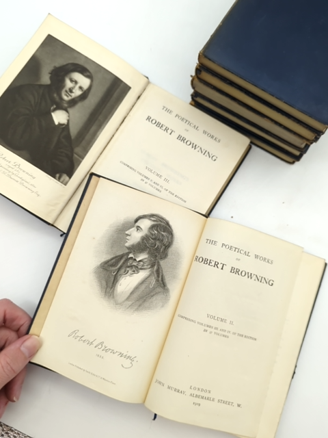 Robert Browning's Works, 7 Volumes (1916, John Murray) Vintage Poetry by Robert Browning