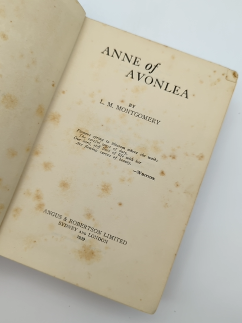 Anne Of Avonlea by L M Montgomery (Cloth, 1939) Literature & Fiction by L M Montgomery