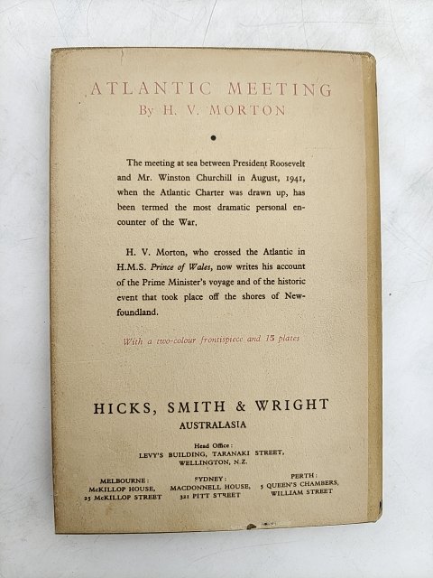 Atlantic Meeting by H. V. Morton (Hardcover, 1944) Miltary & War by H. V. Morton