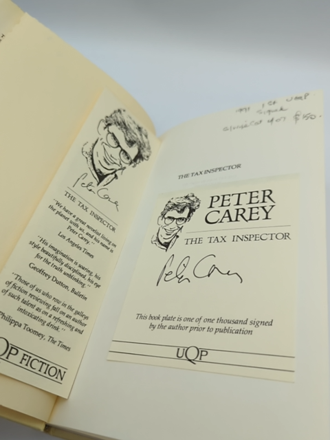 The Tax Inspector by Peter Carey (Hardcover, 1991) 1st Ed Signed, Australian by Peter Carey