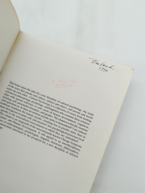 Cultural Psychology Essays On Comparative Human Development, Richard A. Schwede by Richard A. Schweder