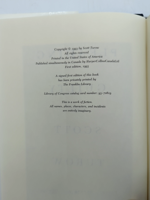 Pleading Guilty by Scott Turow (Hardcover, 1993) 1st Edition Legal Thriller by Scott Turow
