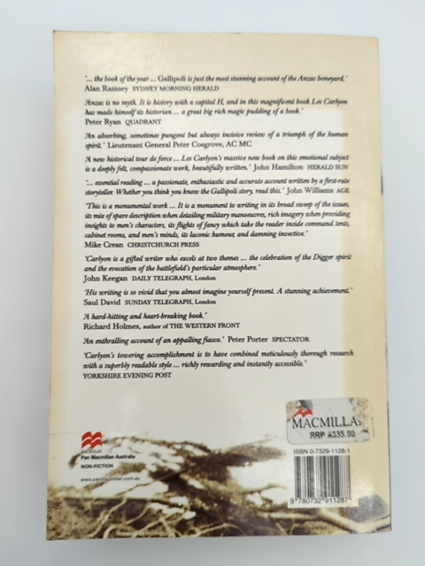 Gallipoli by Les Carlyon (Trade Paperback, 2002) 1st Edition World War I by Les Carlyon