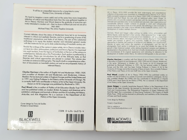2x Art In Theory Books 1815-1900-1990 by Paul Wood & Charles Harrison by Paul Wood Charles Harrison