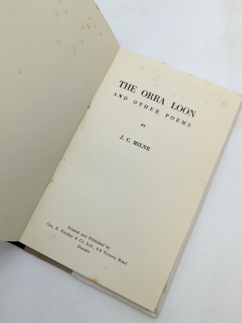 The Orra Loon and Other Poems by J C Milne (Hardcover, 1956) Poetry by J C Milne