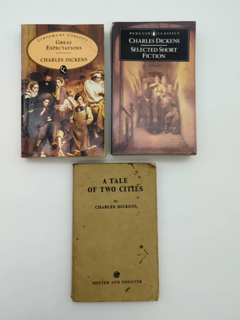 3x Charles Dickens Paperbacks, Two Cities, Great Expectations, Selected Fiction by Charles Dickens