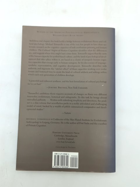 The Cultural Origins of Human Cognition, Michael Tomasello Anthropology Studies by Michael Tomasello