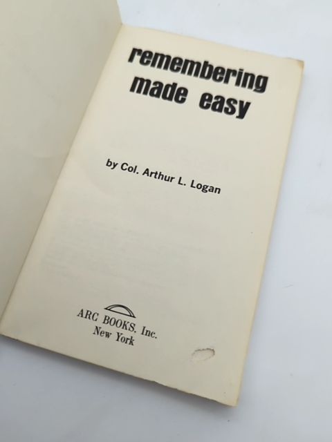 Remembering Made Easy by Arthur L Logan (Paperback, 1970) by Arthur L Logan