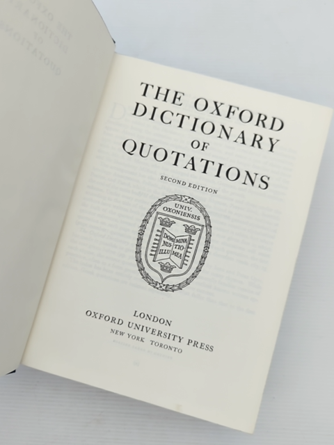 The Oxford Dictionary Of Quotations (Hardcover, 1966) Reference by Various