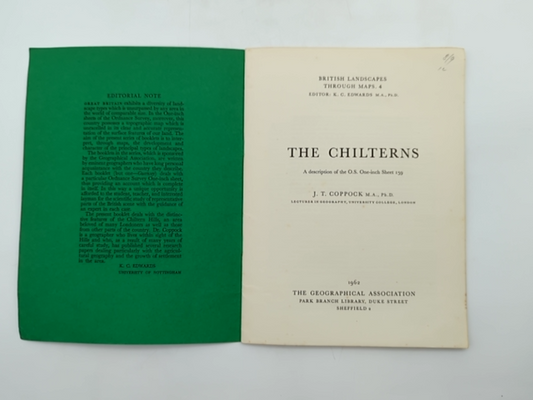 Chilterns (British Landscapes Through Maps), JT Coppock, Softcover, Wraps 1962 by Jt Coppock