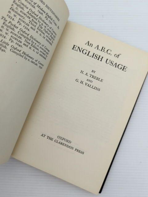 An ABC Of English Usage by G H Vallins H A Treble (Hardcover, 1950) by G H Vallins H A Treble