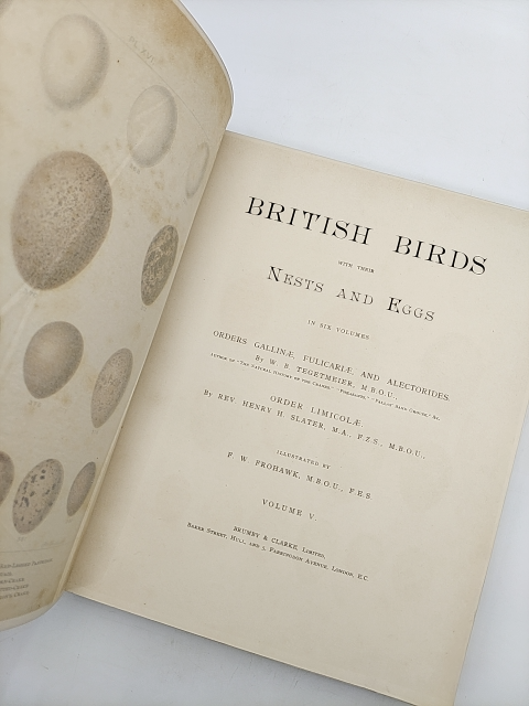 British Birds, Their Nests and Eggs Vol. 5 by W B Tegetmeier & Henry Slater 1897 by W B Tegetmeier Henry H Slater