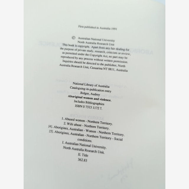 Aboriginal Women And Violence: Report For The Criminology Research Council And T — photo 6