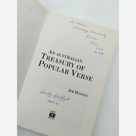 An Australian Treasury Of Popular Verse by Haynes Jim, Anthology by Haynes Jim — photo 2