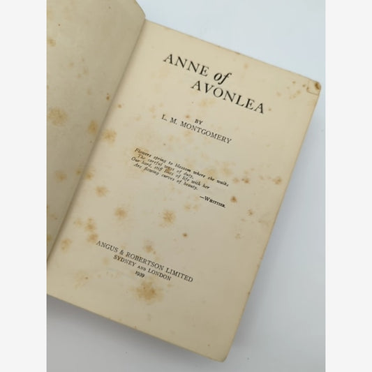 Anne Of Avonlea by L M Montgomery (Cloth, 1939) Literature & Fiction by L M Montgomery — photo 2