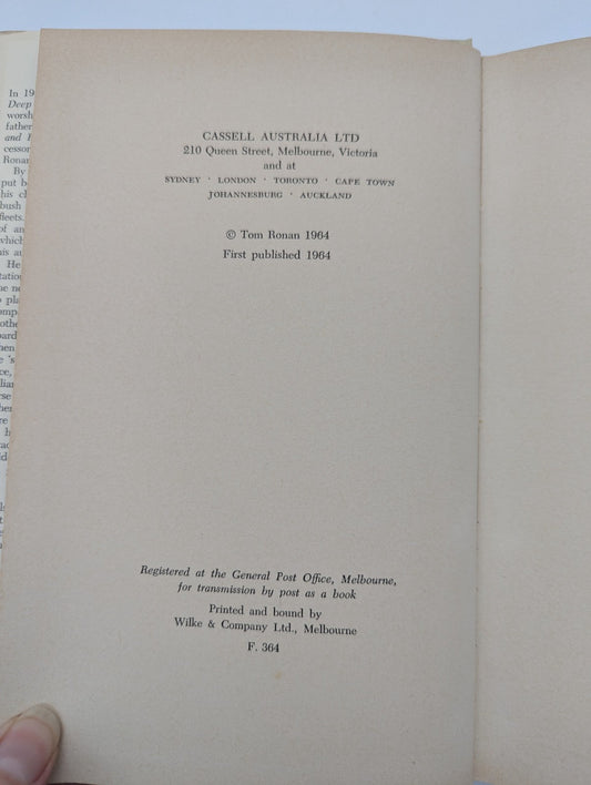 Packhorse and Pearling Boat by Tom Ronan (Hardcover, 1964) 1st Edition, Memoir by Tom Ronan — photo 2