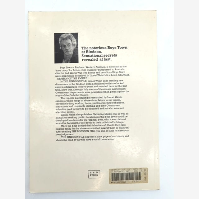 The Bindoon File by Lionel P Welsh (Paperback, 1990) Boys Town 1947-1954 by Lionel Welsh — photo 6