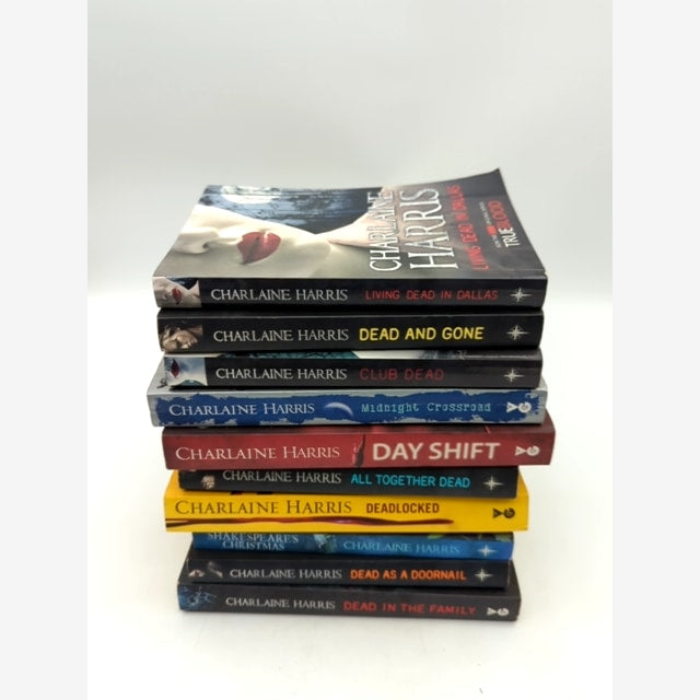 10x Charlaine Harris Paperback Bundle Dead in the Family, Day Shift, Living… by Charlaine Harris book cover