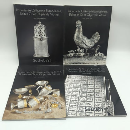 4x Sotheby's Auction Catalogues PARIS Importante Orfèvrerie Européenne 2009-2010