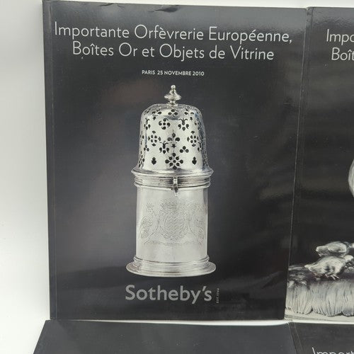 4x Sotheby's Auction Catalogues PARIS Importante Orfèvrerie Européenne 2009-2010