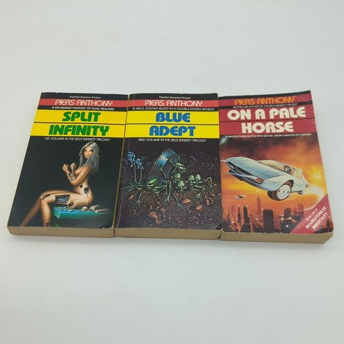 3x Piers Anthony Spilt Infinity Trilogy Science Fiction Bundle, Vintage Sci-Fi by Piers Anthony