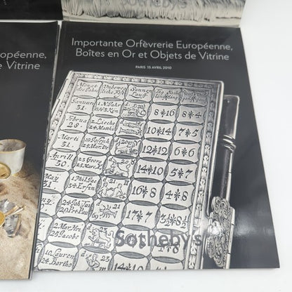 4x Sotheby's Auction Catalogues PARIS Importante Orfèvrerie Européenne 2009-2010