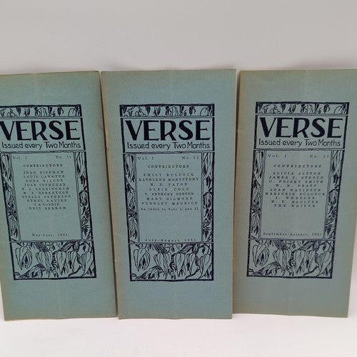 Verse - Issues 1929-1933 Nos. 1-24 Complete Rare & Scare Melbourne Australiana by Percival Serle