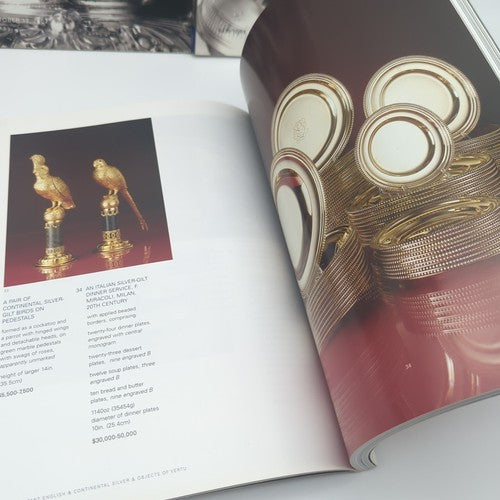 3x Sotheby's Auction Catalogues English Continental Silver, Russian Works of Art