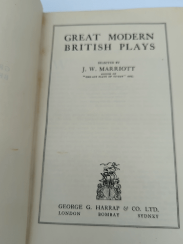 Great Modern British Plays - J W Marriott (Hardcover, 1934) W Somerset Maughan by J W Marriott (Sel.)