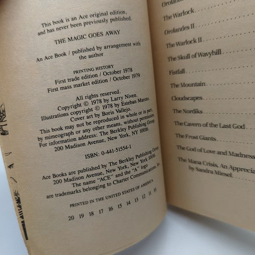 The Magic Goes Away by Larry Niven, Vintage ACE Sci-Fi Series (Book 3) 1979 by Larry Niven
