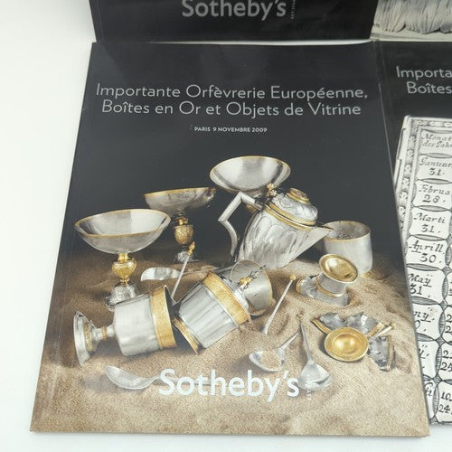 4x Sotheby's Auction Catalogues PARIS Importante Orfèvrerie Européenne 2009-2010