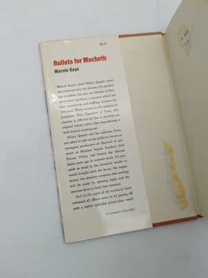 Bullets for Macbeth by Marvin Kaye (Hardcover) Murder Mystery New York Fiction by Marvin Kaye