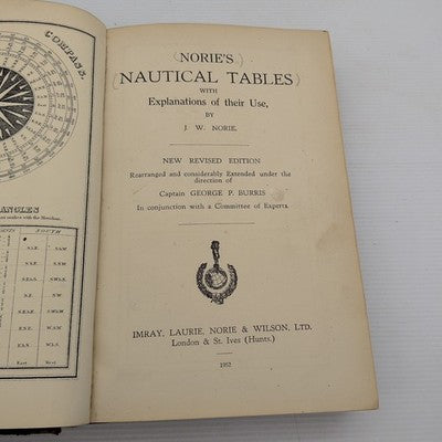 RARE 1952 Norie’s Nautical Tables CAPT R.E PURVIS MBE Royal Navy Provenance WWII by J. W. Norie