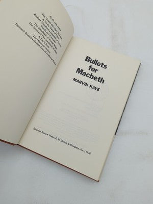 Bullets for Macbeth by Marvin Kaye (Hardcover) Murder Mystery New York Fiction by Marvin Kaye