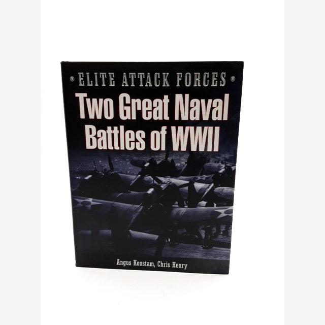 2 WWII Naval Battles: Hunt the Bismarck & Battle of Coral Sea (Hardcover 2007) by Chris Henry, Angus Konstam book cover