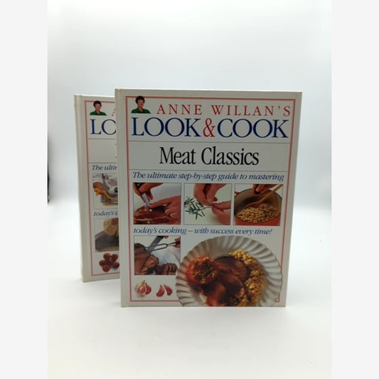 2x Anne Willan Cookbook Bundle Look & Cook, Meat Classics, Hardcover Recipes by Anne Willan book cover