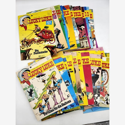32x Vintage Lucky Luke German Deutsch Lot: Issues 15-40, 47, 48, 50, 52, 61… by Goscinny And Morris book cover