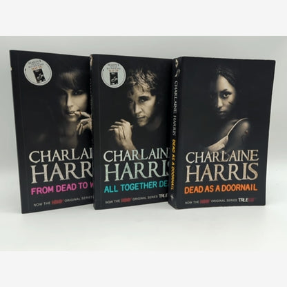 3x Dead Series by Charlaine Harris (Paperback) As An Doornail All Together Dead… by Charlaine Harris book cover
