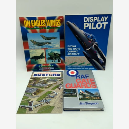4x RAF books and magazines incl. RAF Gate Guards by Jim Simpson, Airforce by Various Authors book cover