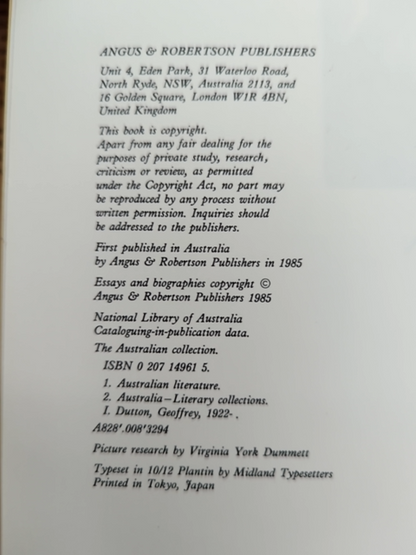 The Australian Collection Australia's Greatest Books by Geoffrey Dutton by Geoffrey Dutton