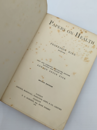 Papers On Health by Professor Kirk (Hardcover) by Professor Kirk