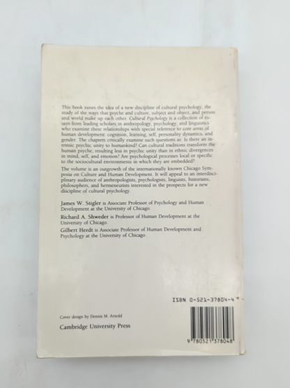 Cultural Psychology Essays On Comparative Human Development, Richard A. Schwede by Richard A. Schweder