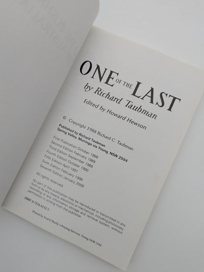 One Of The Last by Howard Hewson & Richard Taubman (Paperback, 2009) by "Howard Hewson Richard Taubman"