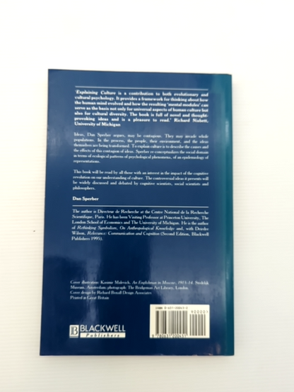 Explaining Culture Naturalistic Approach by Dan Sperber, Anthropology by Dan Sperber