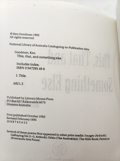 This, That, and Something Else: selected work poetry by Ken Goodman by Ken Goodman