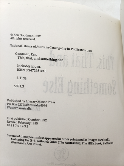 This, That, and Something Else: selected work poetry by Ken Goodman by Ken Goodman