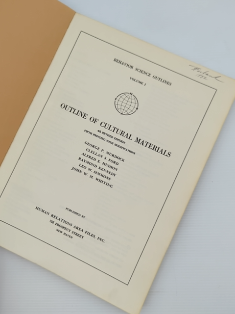 Outline Of Cultural Materials by George P. Murdock (Softcover, Wraps, 1971) by George P. Murdock