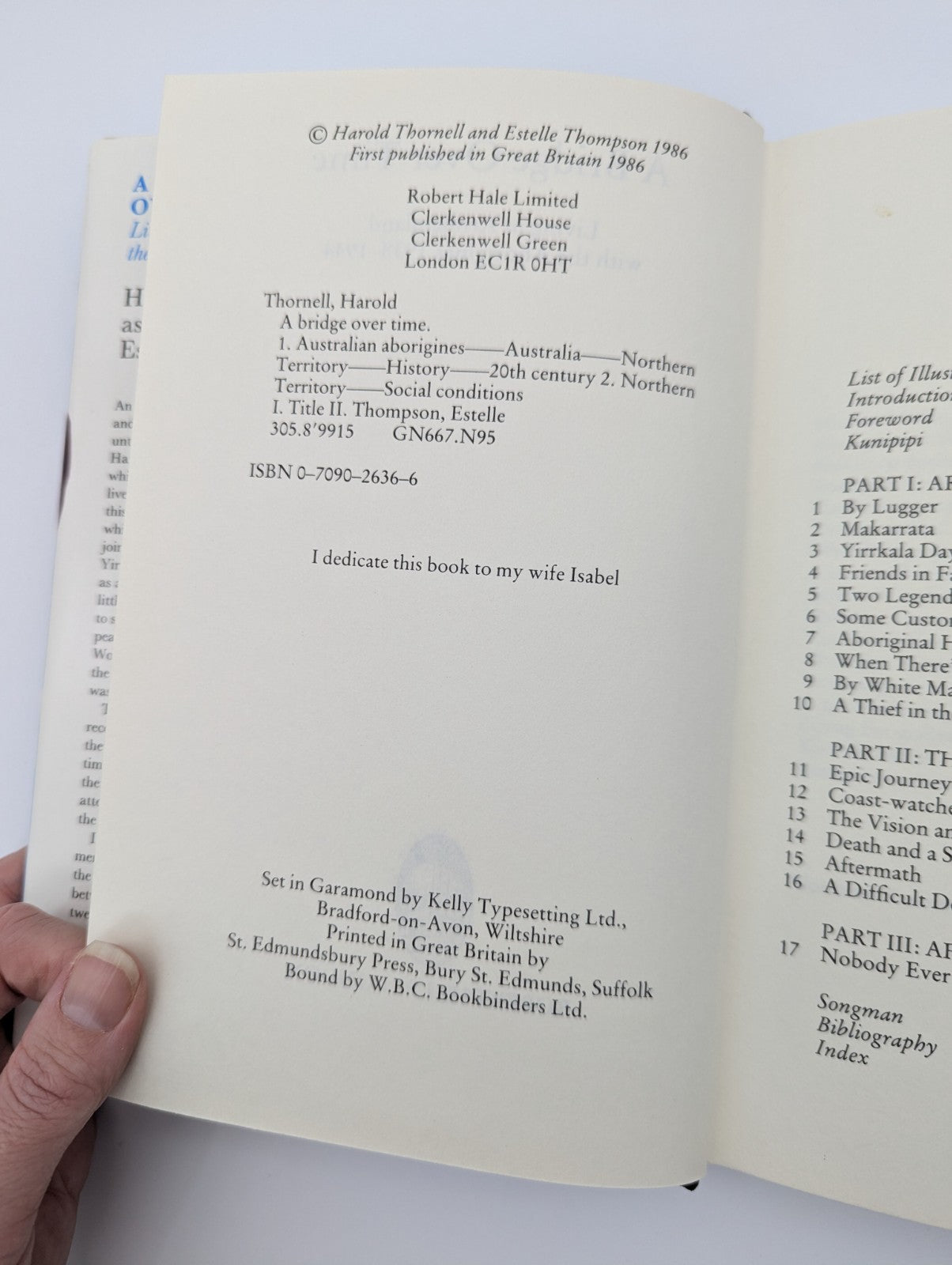 A Bridge Over Time Living with the Aborigines 1938-1944 H Thornell, 1986 1st Ed by Harold Thornell