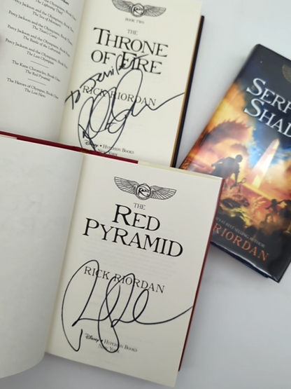 Rick Riordan The Kane Chronicles series Signed Hardcover Bundle x3, 1st Edition by Rick Riordan
